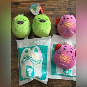5 Happy Meal Toys 2 Charles Pickle 2 Grimace 1 Maui NIB Squishmallows mini
